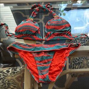 Vix Red and Teal Bikini